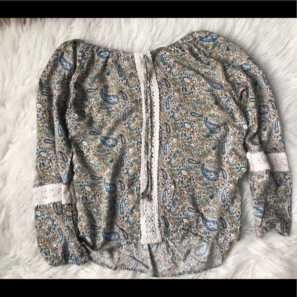 Charlotte ruse long sleeve pattern shirt